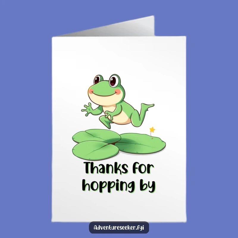 Free Printable Thank You Frog Card: Ribbiting Thanks Downloadable Greeting