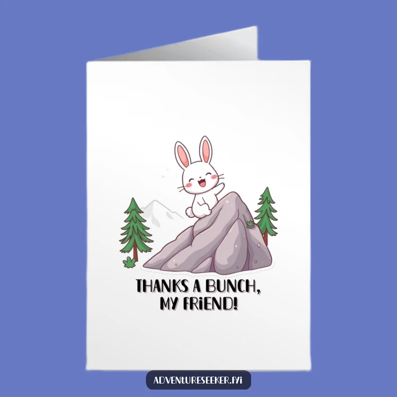 Free Printable Rabbit Thank You Card: Funny Climb Appreciation Downloadable