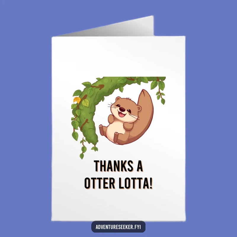 Free Printable Otter Thank You Card - Grateful Slide - Funny Downloadable Gift