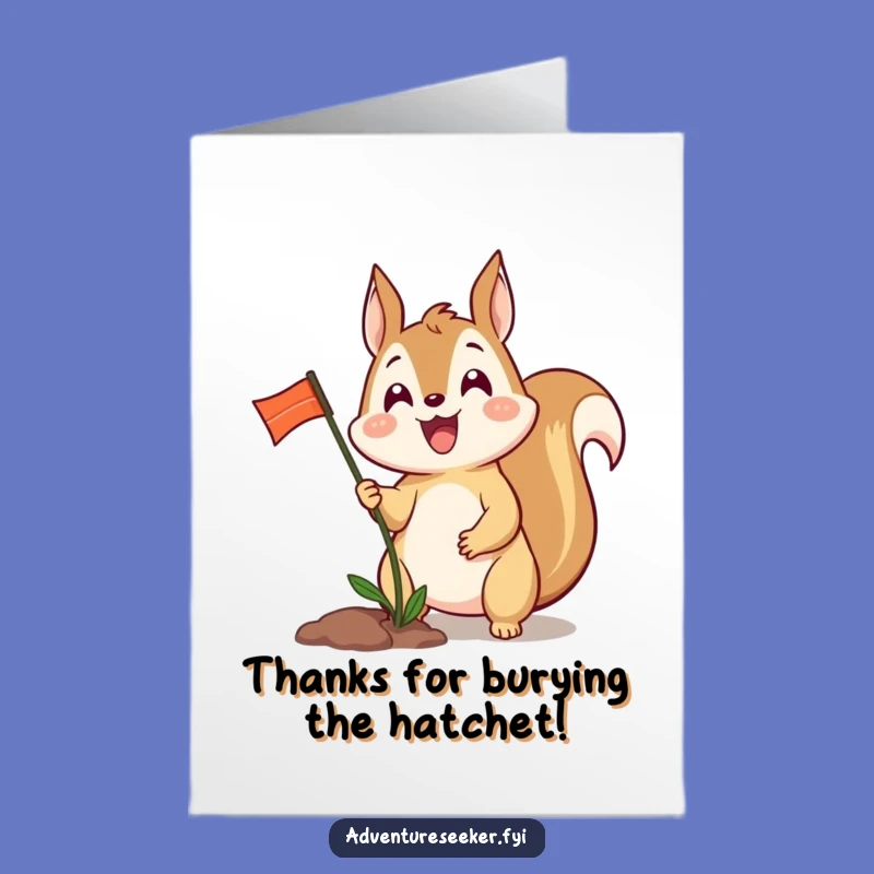 Free Printable Squirrel Thank You Card: Funny Flag Appreciation Downloadable