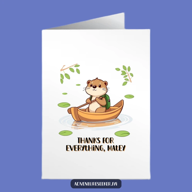 Free Printable Thank You Card: Otter's Voyage Gratitude, Humorous Note