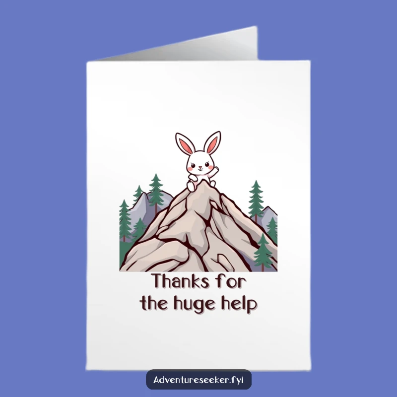 Free Printable Thank You Card: Rabbit's Grateful Ascent, Motivational Downloadable