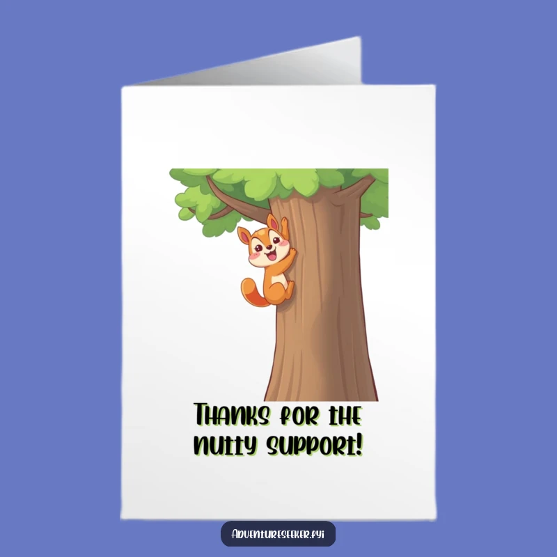 Free Printable Squirrel Thanks Card: Funny Climber Downloadable Gift
