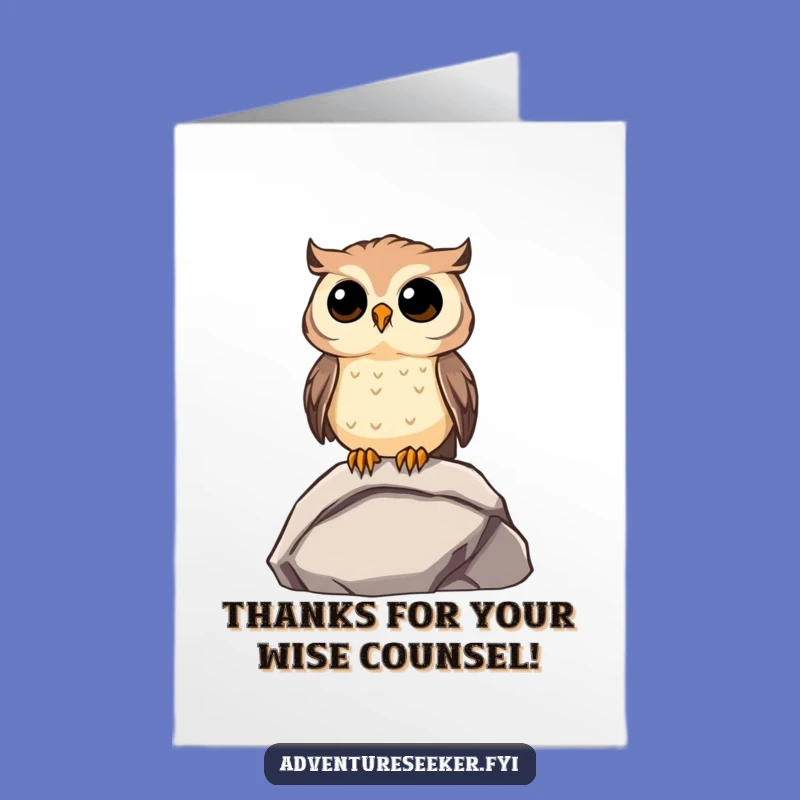 Free Printable Owl Thanks Card: Funny Insightful Gazer Downloadable Gift