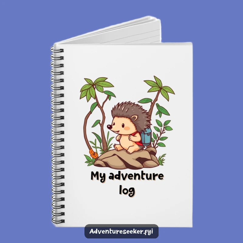 Funny Hedgehog Adventurer Notebook: Brave Animal Navigating Jungle, Humorous Journal Gift