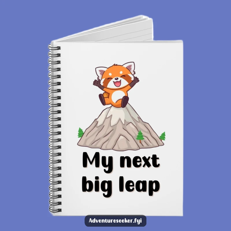 Funny Red Panda Leap Notebook: Joyful Animal Jumping Mountains, Humorous Journal Gift