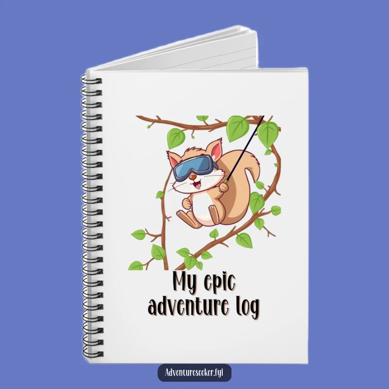 Funny Squirrel Zip Line Notebook, Adventure Journal, Perfect Creative Funny Gift