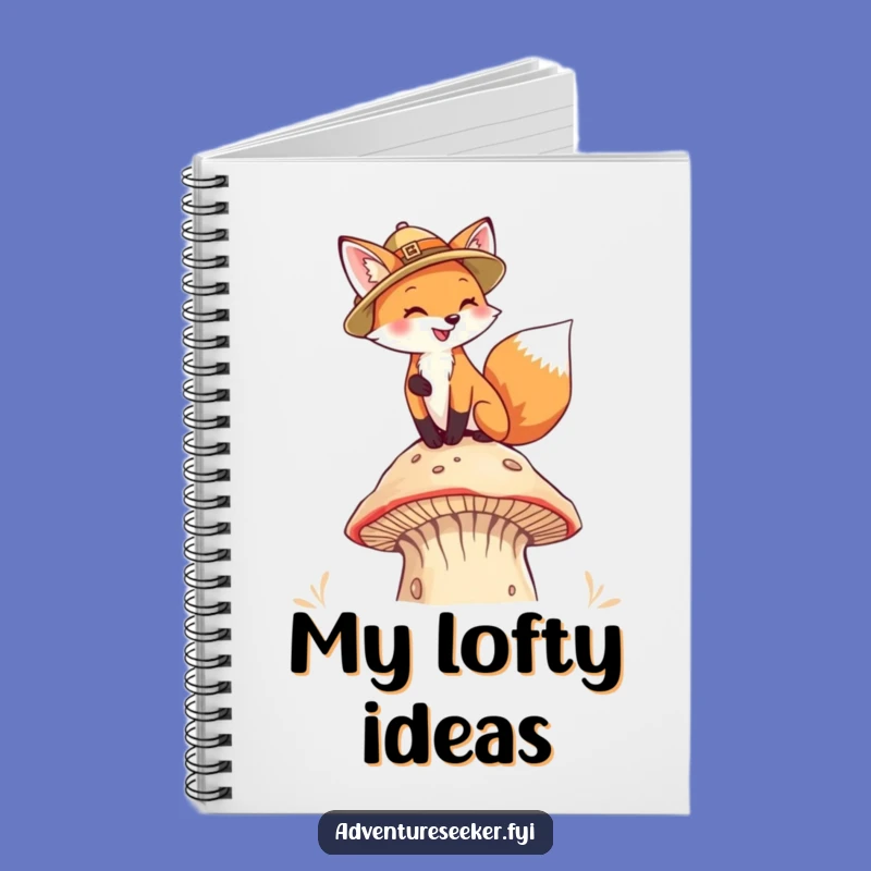 Funny Fox Pith Helmet Notebook, Adventure Journal, Great Funny Gift