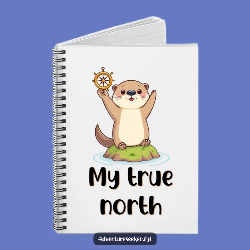 Funny Otter Navigator Notebook: Curious Animal Holding Compass, Humorous Journal Gift