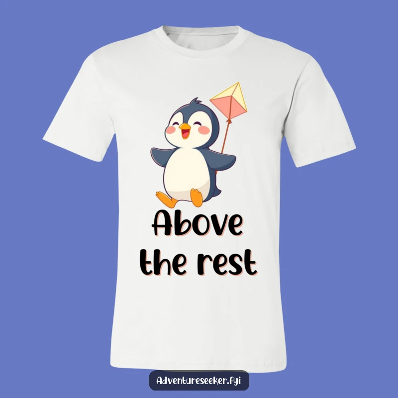 Funny Penguin Soaring Kite T-Shirt: Adventure in the Sky!