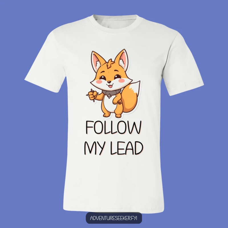 Funny Fox Navigator T-Shirt: Determined Character With Compass, Great Funny Gift
