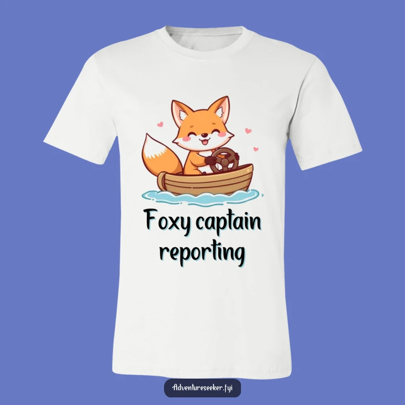 Funny Fox Steering Boat T-Shirt - Hilarious Nautical Tee, Great Funny Gift