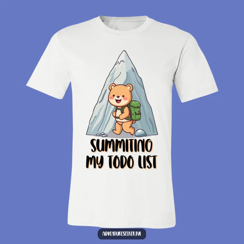 Funny Bear Climbing Mountain T-Shirt: Hilarious Outdoor Adventure Tee