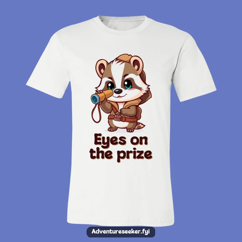 Funny Brave Badger Explorer T-Shirt: Exciting Wildlife Adventure Apparel