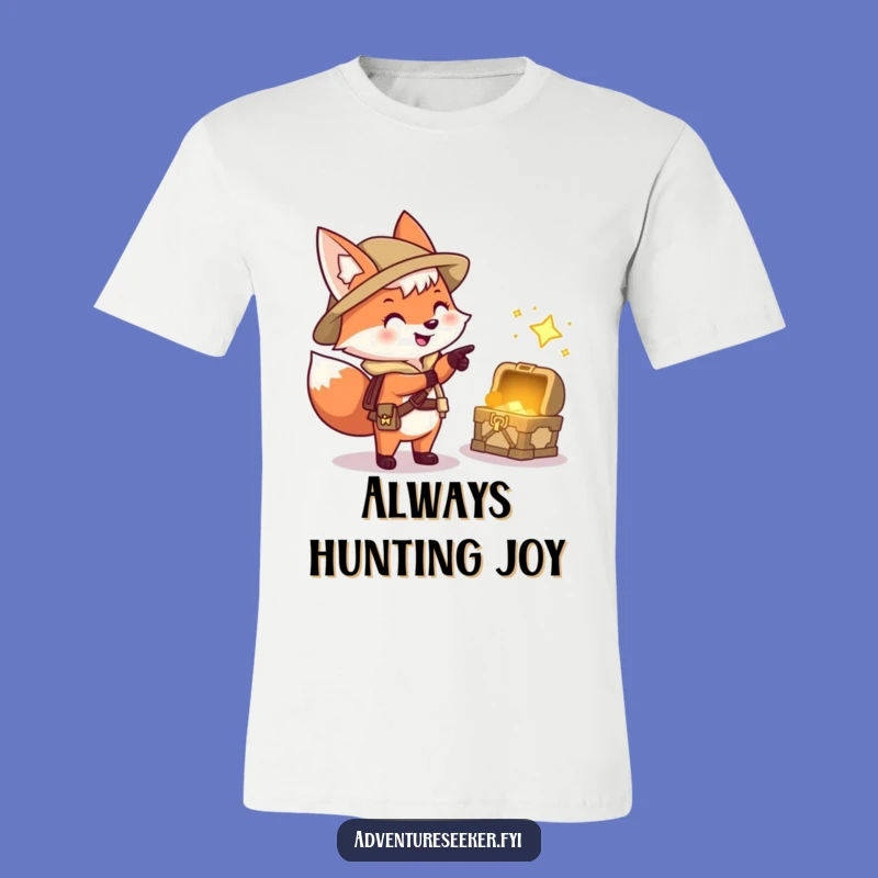 Funny Fox Explorer T-Shirt: Happy Treasure Hunter Tee, Great Funny Gift