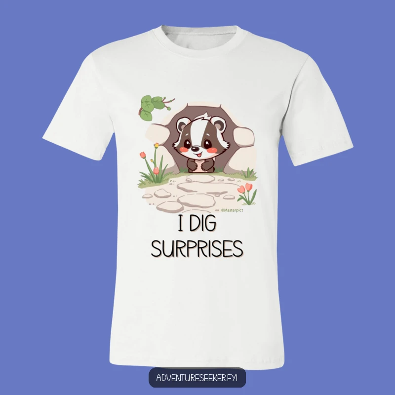 Funny Happy Badger T-Shirt: Wear Your Discovery with This Humorous Tee
