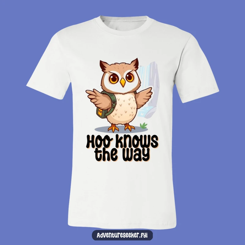 Funny Owl Explorer T-Shirt: Brave Journey to Waterfall, Your New Favorite Funny Tee