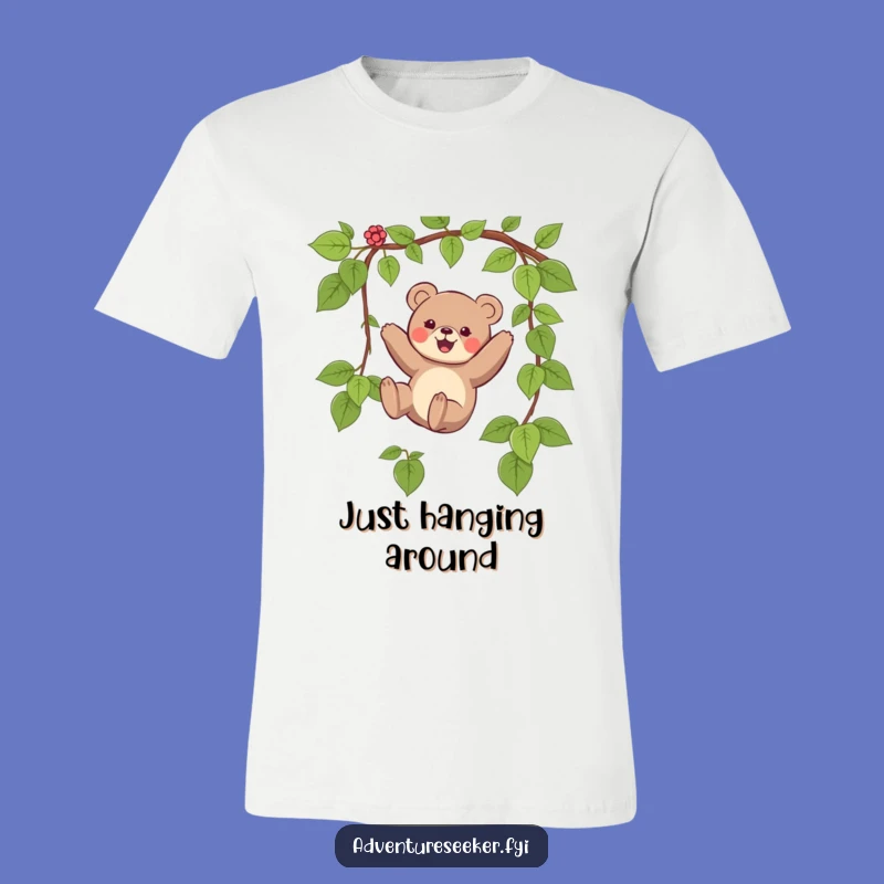 Funny Bear Swinging Vine T-Shirt - Hilarious Adventure Tee, Perfect Funny Gift