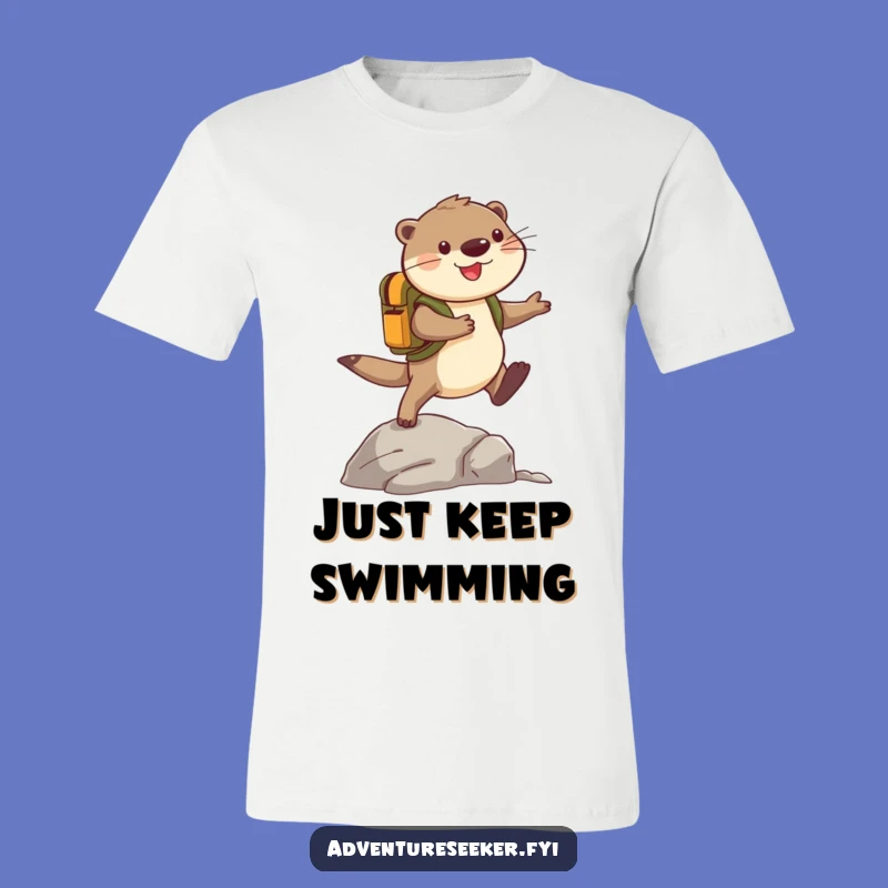 Funny Otter Explorer T-Shirt: Cheerful Adventurer Graphic Tee Gift