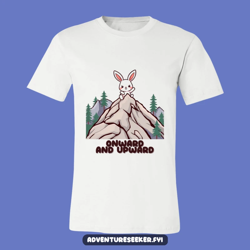 Funny Climber Rabbit T-Shirt: Determined Ascent Graphic Tee, Perfect Funny Gift for Achievers!
