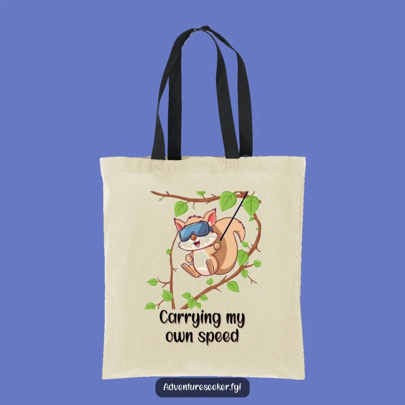 Funny Squirrel Zip Line Tote Bag, Durable Adventure Carry-All, Chic Funny Gift