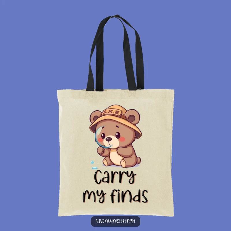 Funny Bear Cub Explorer Tote Bag: Carry Your Essentials with a Determined Cub's Tiny Adventure, Ideal Funny Gift