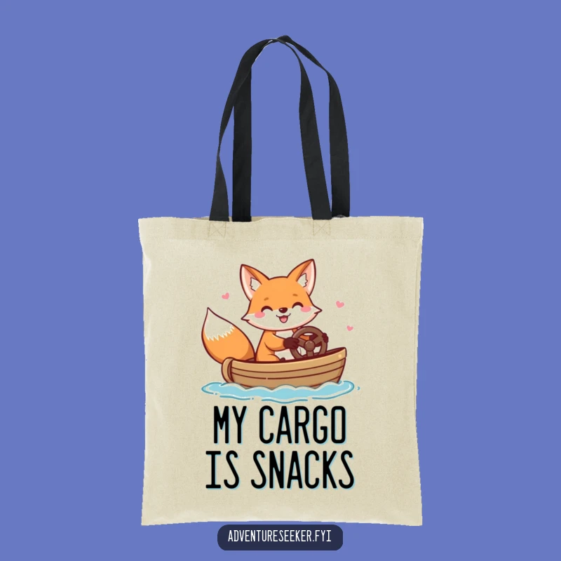 Funny Fox Steering Boat Tote Bag - Nautical Style, Fantastic Funny Gift