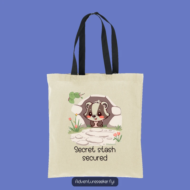 Funny Happy Badger Tote Bag: Carry Your Discoveries with This Humorous Bag