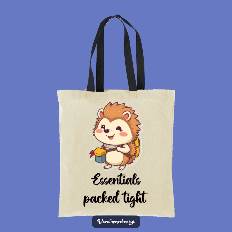 Funny Hedgehog Explorer Tote Bag: Pack Your Essentials in Style!