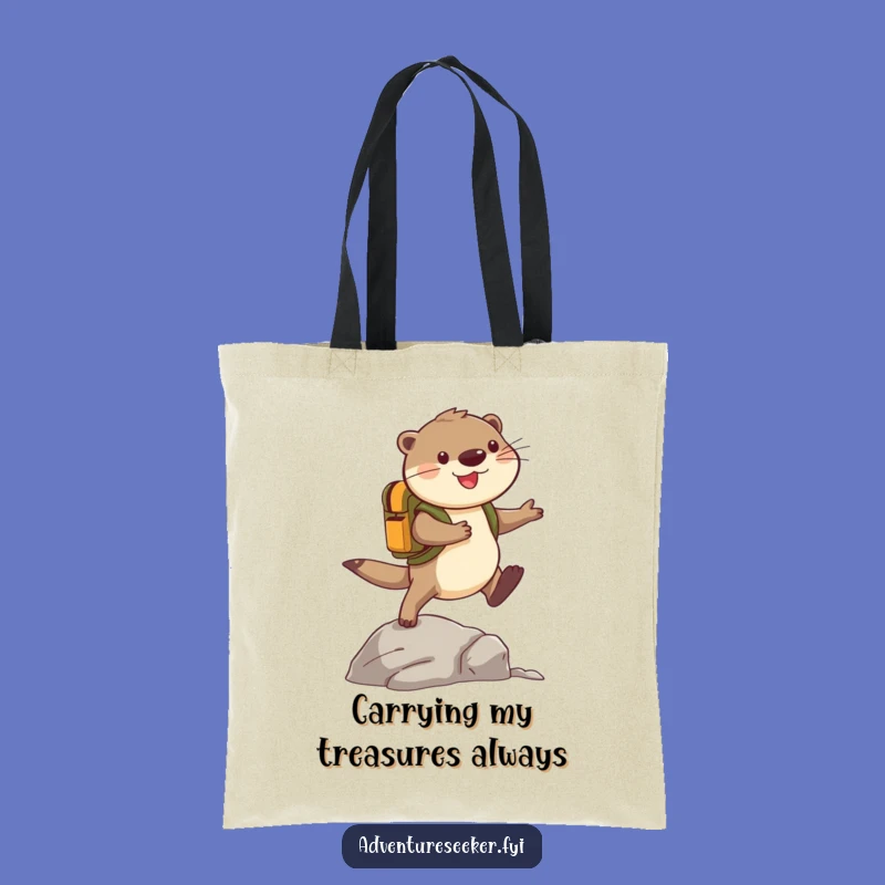 Funny Otter Adventure Tote Bag: Cheerful Explorer Carryall Gift