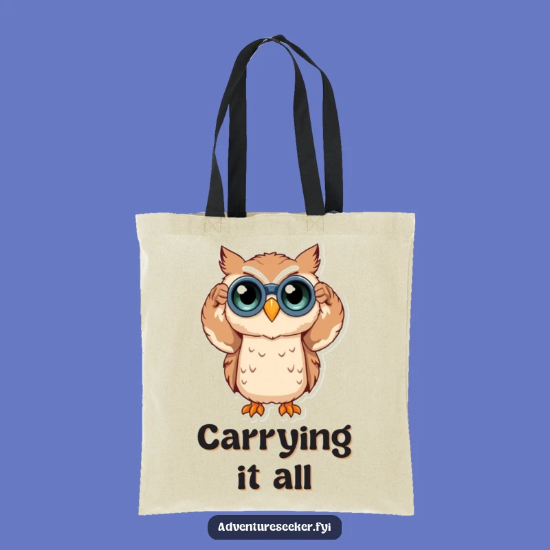 Funny Owl Binoculars Tote Bag: Carry Your Essentials in Style, Great Gift!