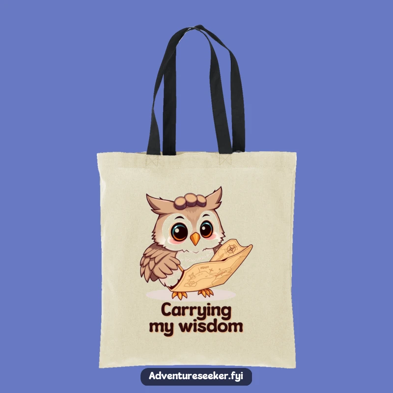 Funny Owl Navigator Tote Bag: Wise Explorer Accessory, Practical & Hilarious
