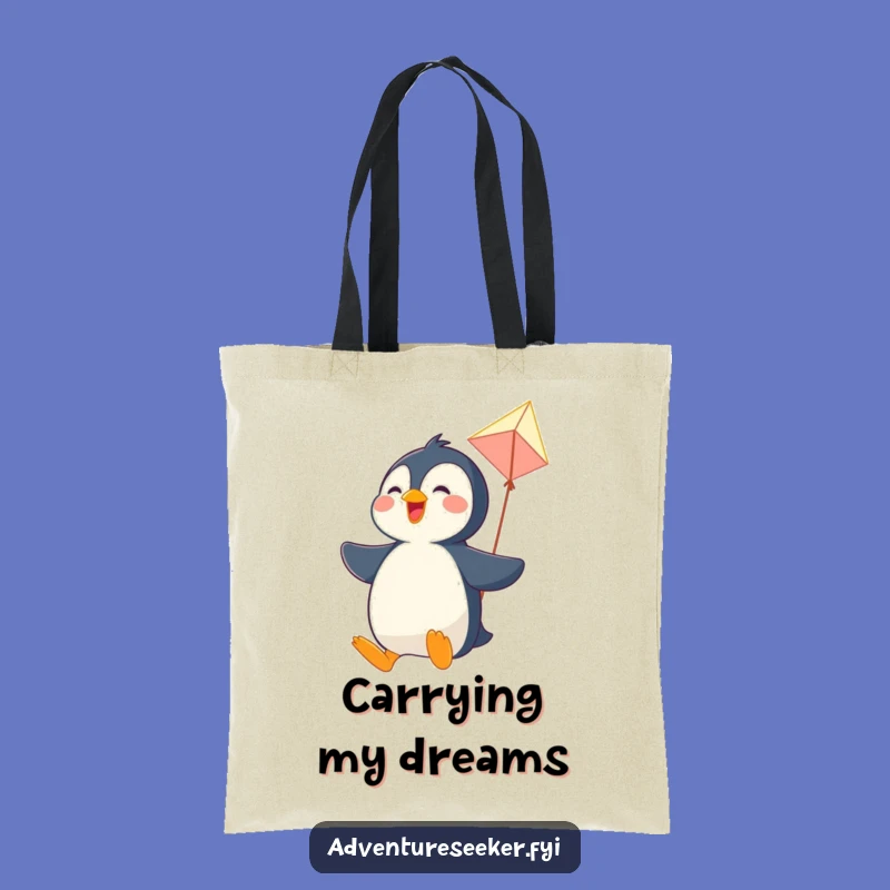 Funny Penguin Kite Tote Bag: Carry Your Dreams!
