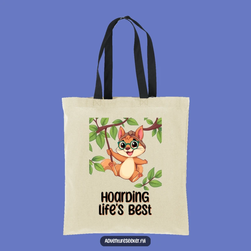 Funny Squirrel Explorer Tote Bag: Determined Swinger Carryall Gift