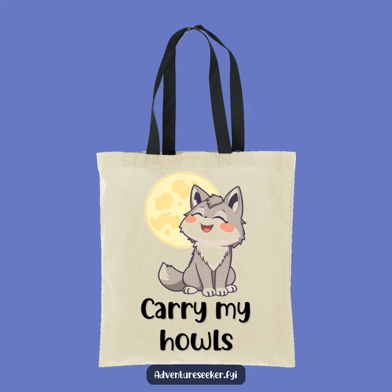 Funny Wolf Moon Magic Tote Bag: Stylish & Hilarious Night Accessory, a Gift