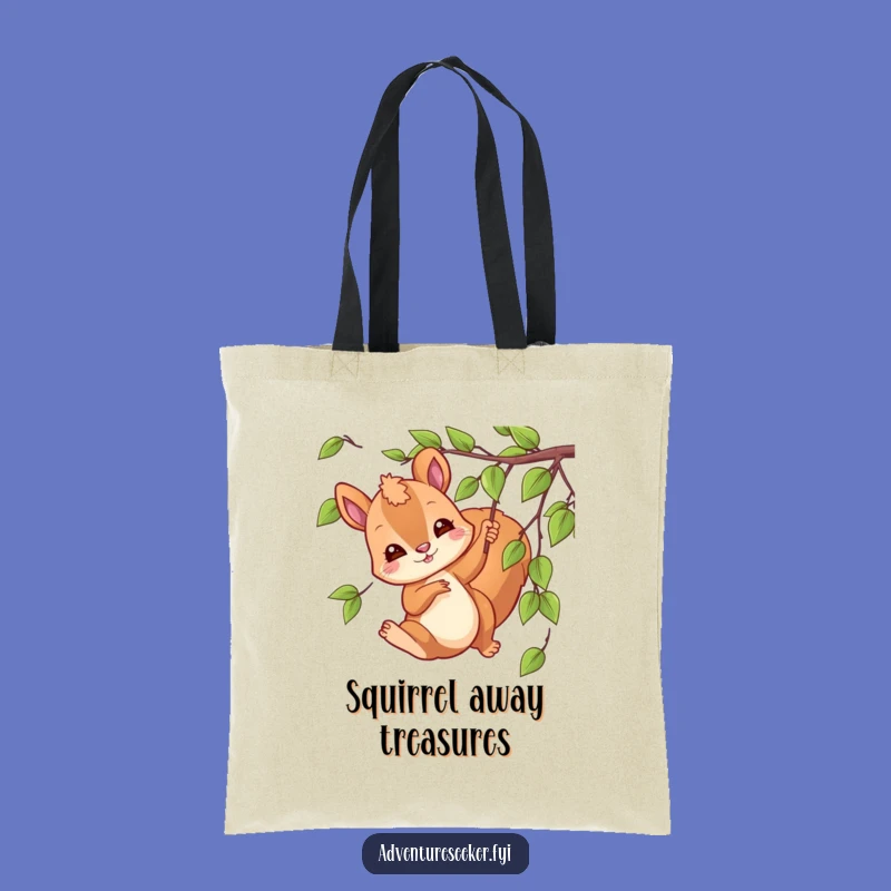 Funny Swinging Squirrel Tote Bag: Playful Carry-All, Perfect Funny Gift for Shopping Sprees!